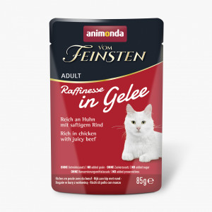 ANIMONDA Vom Feinsten Adult Raffinesse v želé bohaté na Kuře s Hovězím - mokré krmivo pro kočky - 85g