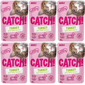 CATCH Krůta s mrkví v želé - mokré krmivo pro kočky - 6x85 g