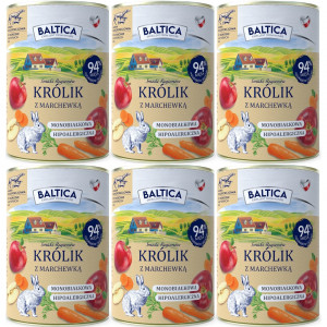 BALTICA Chutě regionů Mono Králík s mrkví - mokré krmivo pro psy - 6x400g