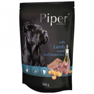 PIPER Animals with lamb, carrot and brown rice - vlhké krmivo pro psy - 500g