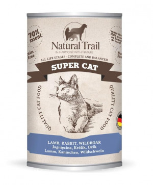 NATURAL TRAIL Super Cat Lamb, rabbit, wild boar - mokré krmivo pro kočky - 400g