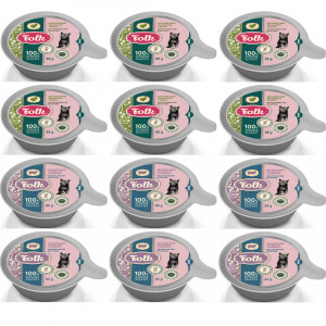 FOLK Kitten Jemný pokrm pro kotě MIX příchutí – mokré krmivo pro koťata – 12x85g