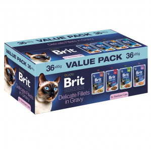 BRIT Premium by Nature Delicate fillets in gravy Sterilised Box - mokré krmivo pro kočky - 36x85g