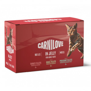 CARNILOVE Cat Pouch Jelly Box - mokré krmivo pro kočky - 12x85g