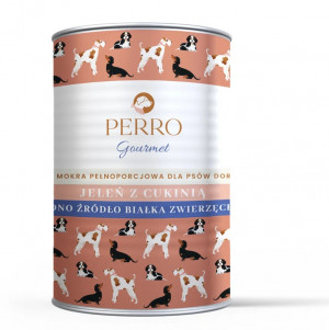 PERRO Gourmet Deer with zucchini Mono - vlhké krmivo pro psy - 400g