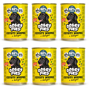 DOBRY PIES Mono Čisté vepřové + kolagen – vlhké krmivo pro psa – 6x400g
