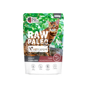 VETEXPERT Raw Paleo Adult Sterilised Tuna - mokré krmivo pro kočky - 100g