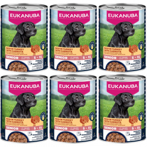EUKANUBA Life Care Senior Bohatá na krůtu a mrkev - vlhké krmivo pro psy - 6x400g