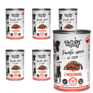 TUF TUF Meaty chunks with beef - vlhké krmivo pro psy - 6x1250g