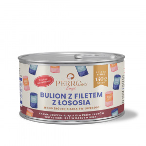 PERRO PERROland Soups Broth with salmon fillet Mono - pamlsek pro psy a kočky - 140 g