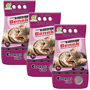CERTECH Super Benek Compact Levandule – hrudkující stelivo pro kočky – 3x5l