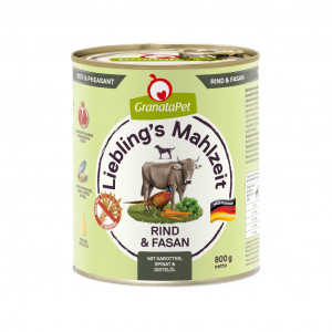 GRANATAPET Liebling's Mahlzeit Beef and pheasant - vlhké krmivo pro psy - 800g