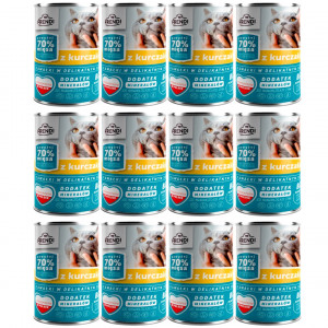 FRENDI s kuřecím masem kousky v jemné omáčce – mokré krmivo pro kočky – 12x400g