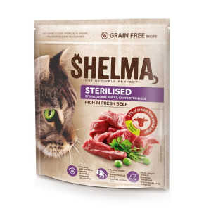 SHELMA Sterilised Beef - suché krmivo pro kočky - 1,4kg