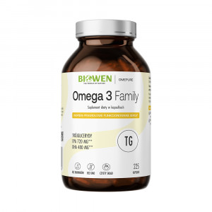 BIOWEN Omega 3 TG Family 720mg EPA, 480mg DHA – doplněk stravy pro lidi – 225 kapslí