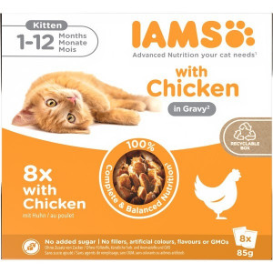 IAMS DELIGHTS Kitten in Gravy box – vlhké krmivo pro kočku – 8x85g