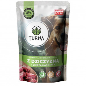 TURNA se zvěřinou – vlhké krmivo pro psa – 500g