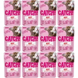 CATCH Hovězí s mrkví v želé - mokré krmivo pro kočky - 12x85g