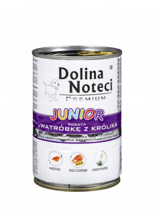 Dolina Noteci Premium Junior bohaté na králičí játra - vlhké krmivo pro štěňata středních a velkých plemen - 400g