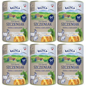 BALTICA Chutě regionů Štěně Kozí s králíkem - mokré krmivo pro psy - 6x400g