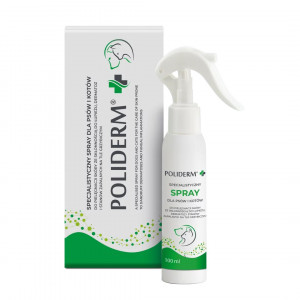 JM SANTE Poliderm - sprej pro péči o kůži se sklonem k lupům, dermatózám a zánětům pro psy a kočky – 100 ml