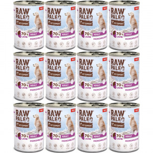 VETEXPERT Raw Paleo Mono Jehněčí - vlhké krmivo pro psy - 12x400g