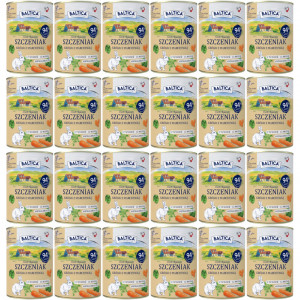 BALTICA Chutě regionů Štěně Mono Králík s mrkví - mokré krmivo pro psy - 24x400g