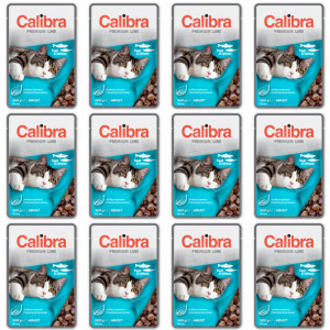 CALIBRA Cat Premium Adult Trout & Salmon - mokré krmivo pro kočky - 12x100g