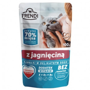 FRENDI Kousky v jehněčí omáčce - mokré krmivo pro kočky - 100 g 
