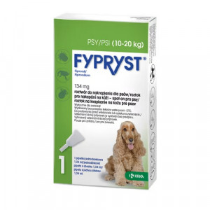 FYPRYST 134mg M (10-20kg) - kapky proti blechám a klíšťatům pro psy – 1x1,34ml