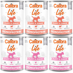 CALIBRA Dog Life Puppy&Junior MIX - mokré krmivo pro psy - 6x400g