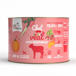 SYTA MICHA Chef Junior Veal with vegetables Mono - vlhké krmivo pro psy - 200g