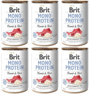 BRIT Mono Protein Lamb & Rice - vlhké krmivo pro psy - 6x400g