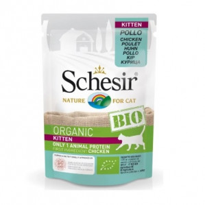 SCHESIR C&B Wet Bio Kitten Chicken - mokré krmivo pro kočky - 85g