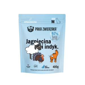 PAKA ZWIERZAKA Lamb and turkey M - suché krmivo pro kočky - 400g