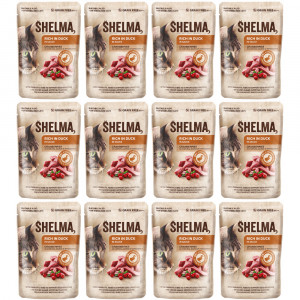 SHELMA Rich in duck in sauce - mokré krmivo pro kočky - 12x85g