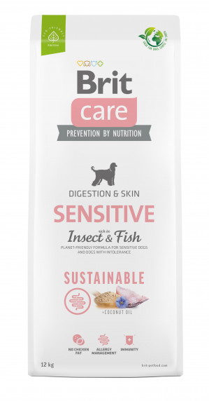BRIT Care Dog Sustainable Sensitive Insect & Fish - suché krmivo pro psy - 12 kg