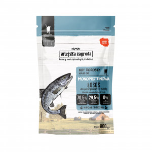 WIEJSKA ZAGRODA Monoprotein Salmon - suché krmivo pro kočky - 800g