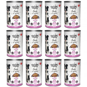 TUF TUF Masové kuličky s jehněčím masem - vlhké krmivo pro psy - 12x415g