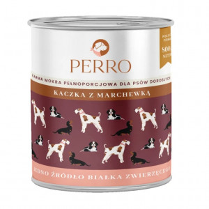 PERRO Duck with carrot - vlhké krmivo pro psy - 800g