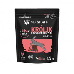 PAKA ZWIERZAKA Králík s lesními plody L – suché krmivo pro psy – 1,5kg