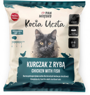 PAN MIĘSKO Kocia Uczta Chicken with fish - suché krmivo pro kočky - 50g