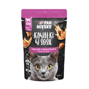 PAN MIĘSKO Pieces in sauce Chicken with shrimp - mokré krmivo pro kočky - 85g