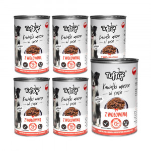 TUF TUF Masové kuličky s hovězím masem - vlhké krmivo pro psy - 6x415g