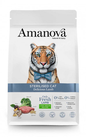 AMANOVA Adult Cat Sterilised Delicious Lamb - suché krmivo pro kočky - 1,5kg