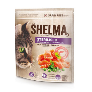 SHELMA Sterilised Rich in salmon - suché krmivo pro kočky - 750g