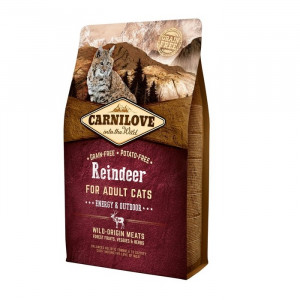 CARNILOVE Cat Energy & Outdoor Reindeer - suché krmivo pro kočky - 2kg