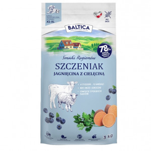 BALTICA Smaki regionów Junior Lamb with veal - suché krmivo pro psy - 3kg