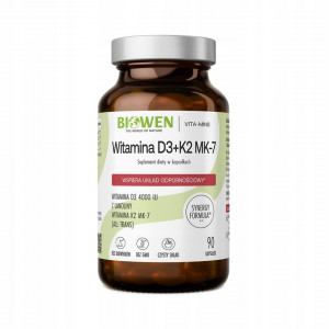 BIOWEN Vitaminy D3 + K2 MK-7 – doplněk stravy pro lidi – 90 kapslí