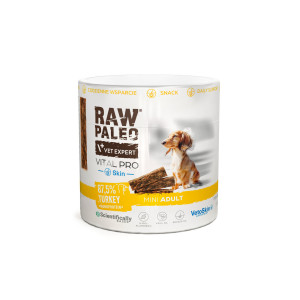VETEXPERT Raw Paleo Vital Pro Skin & Coat Turkey Mini Mono - pamlsek pro psa - 100g